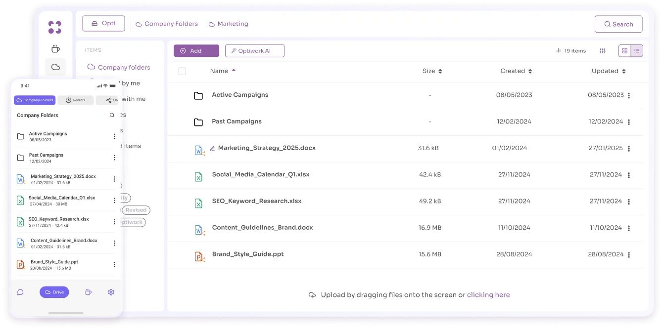 Interface do Optiwork